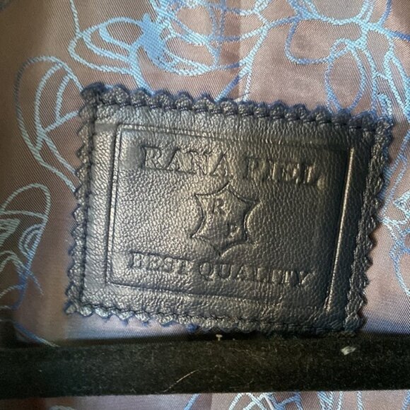 NWOT Rana Piel navy blue leather jacket - Picture 4 of 7